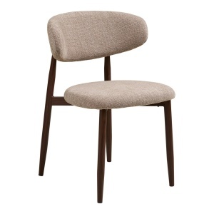 Scaun dining bej nisipiu/maro inchis din textil Levanto House Nordic