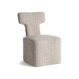 Scaun dining crem din textil Laires Chenille Vical Home