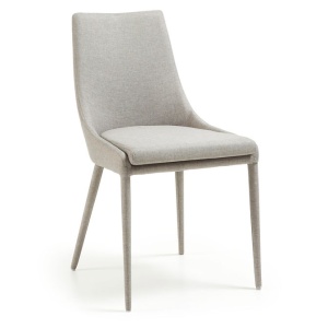 Scaun dining din textil gri deschis Davi Kave Home