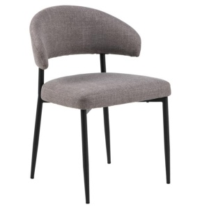 Scaun dining din textil gri deschis Edina Quiet Object