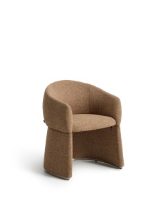 Scaun dining din textil maro Bosca Chenille Kave Home