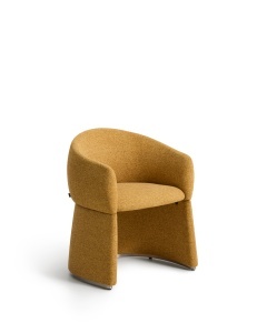 Scaun dining din textil ocru Bosca Chenille Kave Home