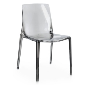Scaun dining exterior gri/transparent din plastic Adele Bizzotto