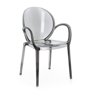 Scaun dining exterior gri/transparent din plastic Camilla Bizzotto