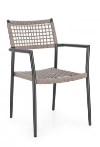 Scaun dining exterior negru/kaki din metal Caleta Bizzotto
