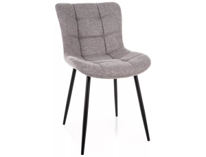 Scaun dining gri din textil Julia The Home Collection