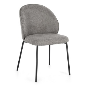 Scaun dining gri/negru din textil Wendy Bizzotto