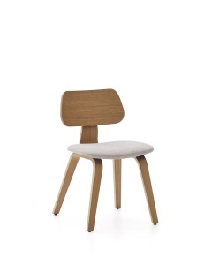 Scaun dining maro/bej din lemn Gena Oak Kave Home