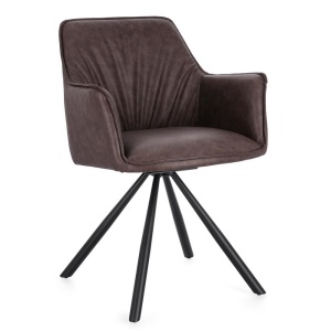 Scaun dining maro inchis din piele ecologica Breval Bizzotto