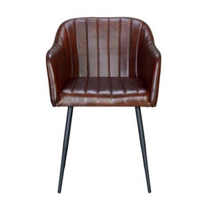 Scaun dining maro/negru din piele Emilio Giner y Colomer