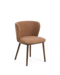 Scaun dining maro teracota/maro inchis din textil Ciselia Chenille Kave Home