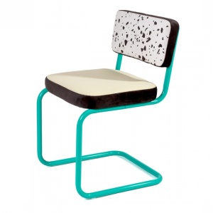 Scaun dining multicolor din textil Superfurniture Terrazzo Seletti
