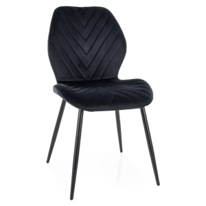Scaun dining negru din catifea Mike The Home Collection