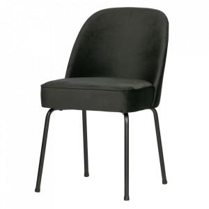 Scaun dining negru din catifea Vogue Woood