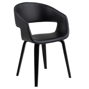 Scaun dining negru din piele ecologica Nova Quiet Object