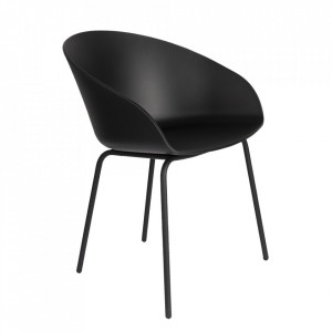 Scaun dining negru din plastic Void Zuiver