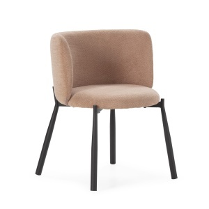 Scaun dining negru/rosu corai din textil Ginny Quiet Object