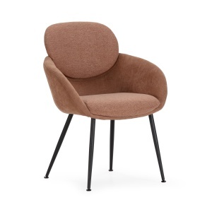 Scaun dining rosu corai din textil Nure The Home Collection