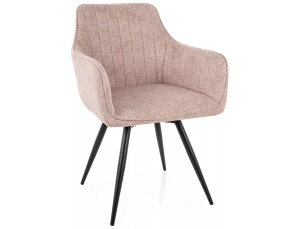 Scaun dining rotativ bej deschis din textil Ballo The Home Collection
