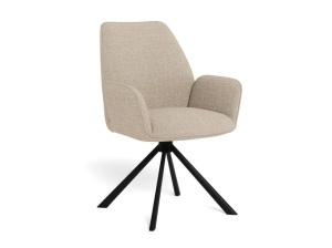 Scaun dining rotativ din textil bej Glenda Quiet Object