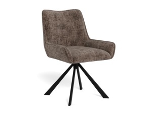 Scaun dining rotativ din textil maro Eddie Quiet Object