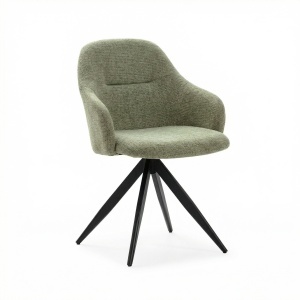 Scaun dining rotativ din textil verde Tamara Quiet Object