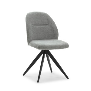 Scaun dining rotativ gri deschis din textil Tamara The Home Collection