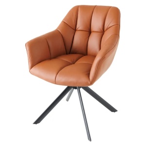 Scaun dining rotativ maro coniac din piele Papillon The Home Collection