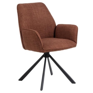 Scaun dining rotativ maro teracota/negru din textil Glenda Quiet Object