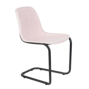 Scaun dining roz/negru din metal Thirsty Zuiver