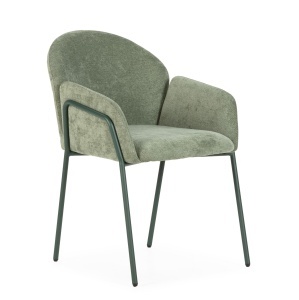 Scaun dining verde din textil Aslin The Home Collection