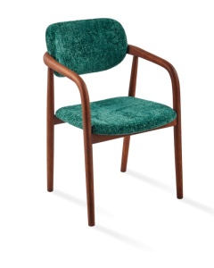 Scaun dining verde din textil Henry Pols Potten
