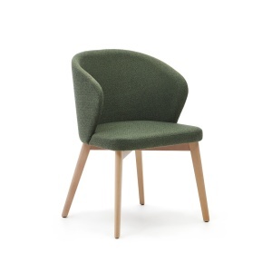 Scaun dining verde/maro deschis din textiln Darice Kave Home