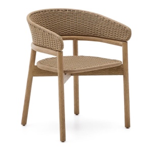 Scaun exterior dining bej din lemn Arinella Kave Home