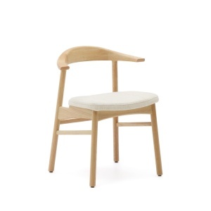 Scaun exterior dining crem/maro din lemn Timons Kave Home