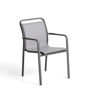 Scaun exterior dining gri din metal Luri Kave Home