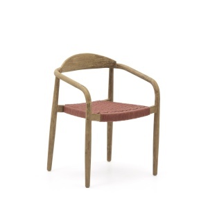 Scaun exterior dining maro teracota din lemn Nina Kave Home