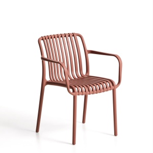 Scaun exterior dining maro teracota din plastic Isabellini Kave Home