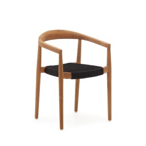 Scaun exterior dining negru/maro din lemn Ydalia Kave Home
