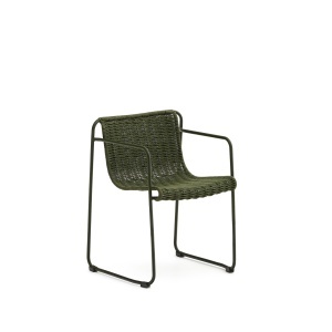 Scaun exterior dining verde din metal Maurina Kave Home