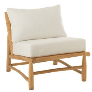 Scaun lounge maro/alb din lemn de tec Elise J-Line