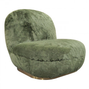 Scaun lounge verde/auriu din textil La Fontonelle Van Roon Living