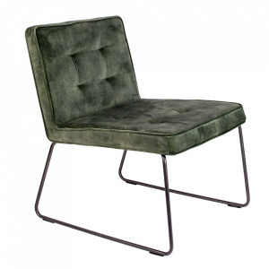 Scaun lounge verde din poliester si metal Clark The Home Collection