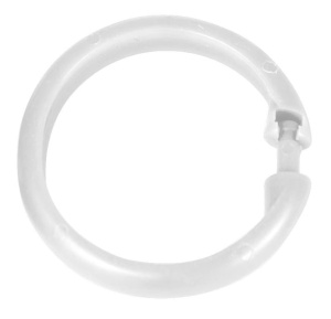 Set 12 inele pentru perdea dus albe din plastic Rings Wenko