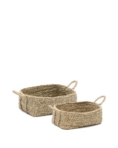 Set 2 cosuri maro din fibre naturale Milly Kave Home