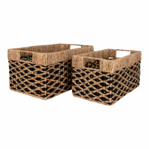 Set 2 cosuri maro/negre din fibre naturale Neba House Nordic