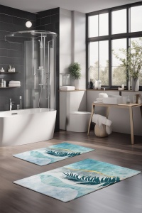 Set 2 covorase de baie multicolore din fibre sintetice CT-5424 The Home Collection
