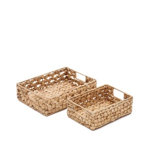 Set 2 cutii maro din fibre naturale Tressa Kave Home