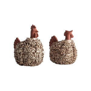 Set 2 decoratiuni maro/bej din ceramica Kura Vical Home