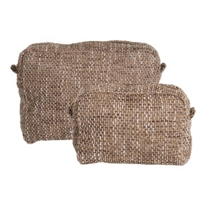 Set 2 genti pentru cosmetice maro din fibre sintetice Safi House Nordic